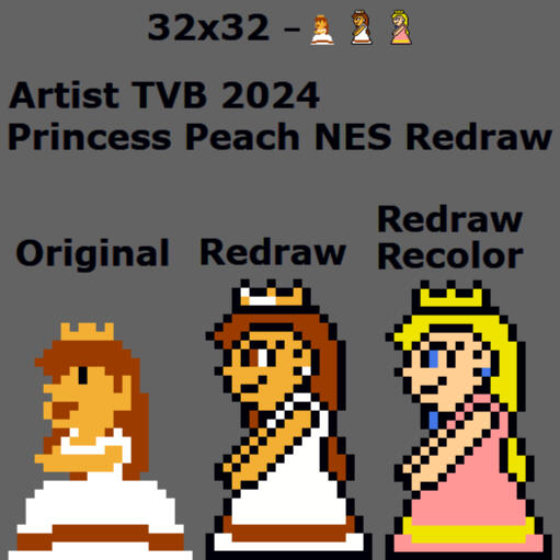 Princess Peach NES Sprite Redraw - 2024